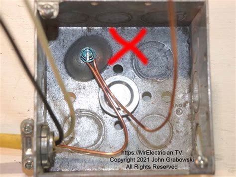 metal electrical box wire connection to ground|grounding box wire connection.